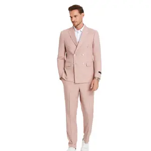 Triumph Collection: Men's Pinstripe 3-Piece Slim Fit Suit In Rose