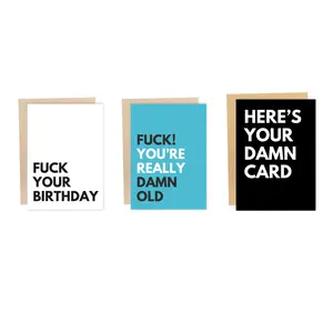 Super Rude Birthday Cards Bundle - 3 Pack of Funny Cards for Birthdays - 5 x 7 Inches - Blank Inside - Kraft Envelopes Included - Printed in Colorado | Funny Birthday Gift