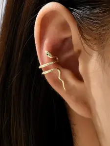 1 Piece Snake Design Ear Cuff For Women, Fashion Ear Jewelry For Party, Daily Clothing Decor, Fashionable Jewelry