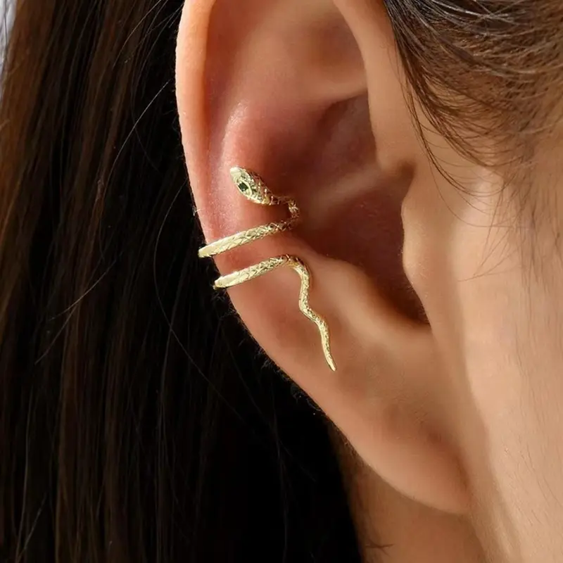 1 Piece Snake Design Ear Cuff For Women, Fashion Ear Jewelry For Party, Daily Clothing Decor, Fashionable Jewelry
