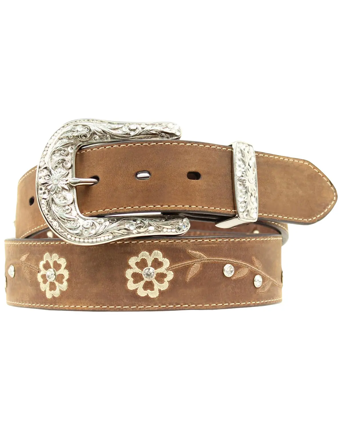 Ariat Women's Women'S Floral Embroidered Rhinestone Belt - A1510202