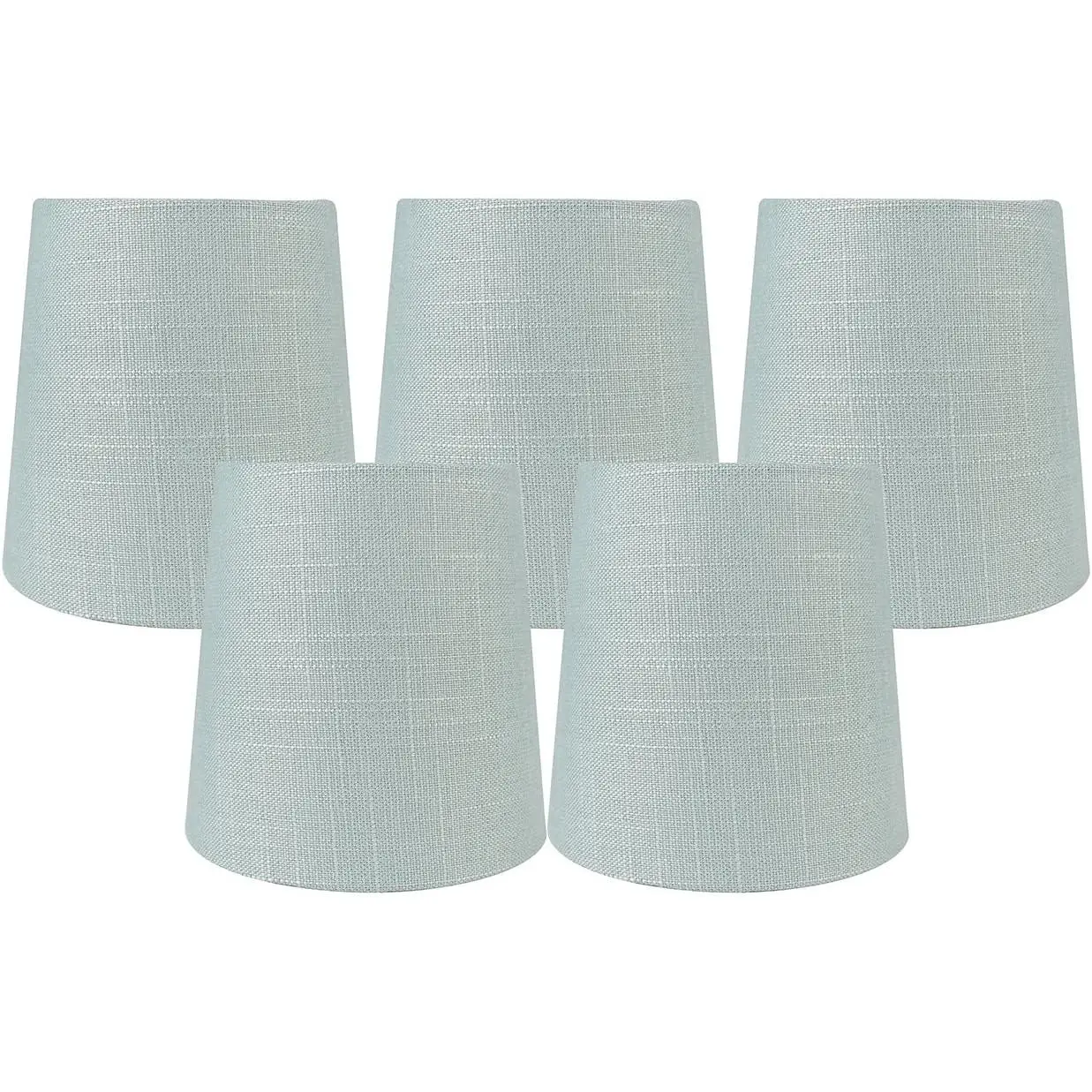 Meriville LINEN Clip On Chandelier Lamp Shades, 4-inch by 5-inch by 5-inch
