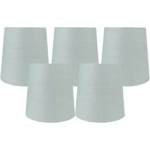 Meriville LINEN Clip On Chandelier Lamp Shades, 4-inch by 5-inch by 5-inch