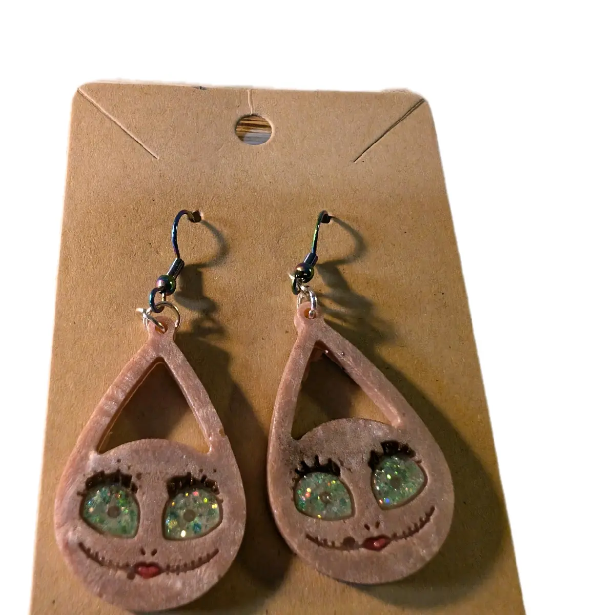 Sally Inspired Teardrop Resin Earrings - Hand Painted