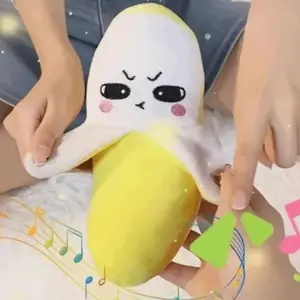 Creative Fruit Induction Metronome Soft Cute Banana Sensory Interactive Playing Joint Music Rhythm Stuffed Early Learning