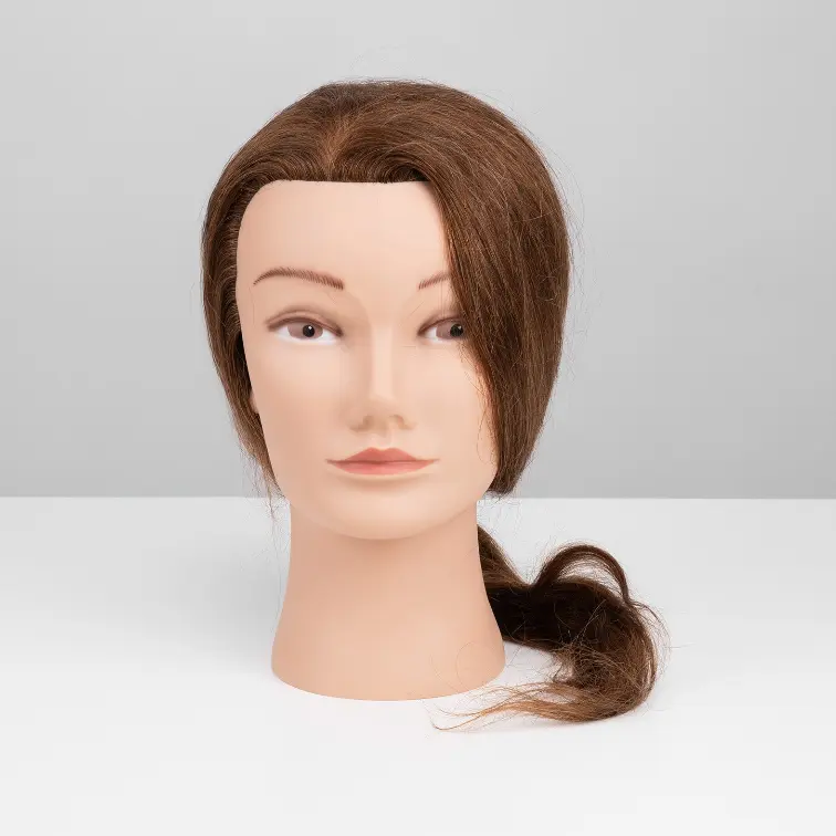 Practice Mannequin with Base - 16 Inches | 100% Human Hair
