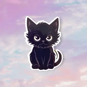 Black Kitty sticker includes free 20 glass cup