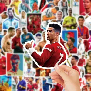 Cristiano Ronaldo Sticker Pack – 50 Waterproof Vinyl Stickers | CR7 Football Decals for Laptop, Water Bottle, Notebook & More