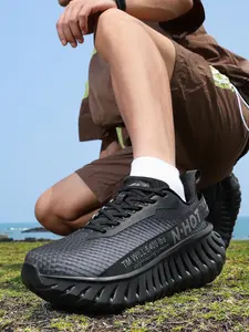 Men's Rice Pioneer Deconstruction Sports Shoes, Thick Sole, PU Leather, Casual Style, All Seasons, Streetwear Fashion