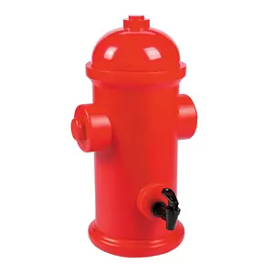 17" Firefighter Party Red Fire Hydrant Plastic Drink Dispenser