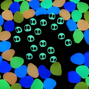 Luminous Ghost Tree Elves Princess Mononoke, Glow Miniature Fairy Garden Accessories Glow Pebbles Glowing Rocks Soot Figures Black Briquettes Figurines for Garden Decoration Home Ornament