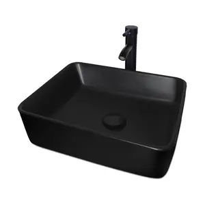 Black Rectangular Ceramic Vessel Sink BG1008