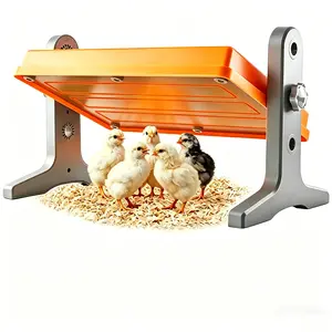 Chick Brooder Heater Plate – 12" x 8" Adjustable Height & Temperature Poultry Warmer for Up to 10 Chicks, Brooder Heating Plate for Chicks and Ducklings, Orange