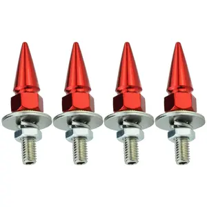 License Plate Screws Spike Shape License Plate Fasteners bolt 4 count Anti  License Plate Screw Frame Kit Fit for     (red)