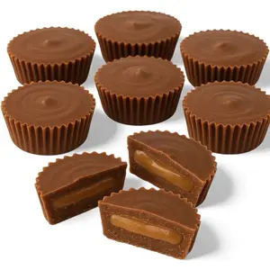 Milk Chocolate Caramel Cups - Soft Buttery Caramel Filling in Creamy Milk Chocolate - 10oz Resealable Bags for Snacking or Dessert Topping