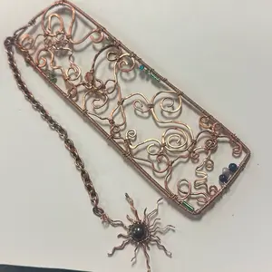 Get Charmed BookMark with Intricate Copper Wire Design and Beaded/Crystal Charm for Unique Book Accessories