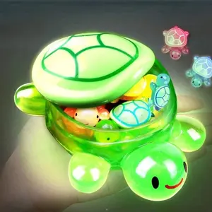 Glowing Large Turtle Set with 15 Small Turtles, Turtle Designs, Unique Decoration & Gift Idea, Perfect for Parties & Holidays, Ideal for Desktop Display, Decor Figurine