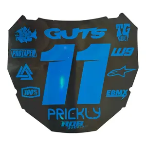 ODI Style Front Number Plate Decal — 11 Logo — Metalic Blue