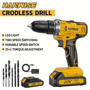 Wireless Lithium Drill Set With 20V/12V Options, Featuring LED Light And 25+1 Adjustable Torque Settings. Essential For Home RepairsAnd DIY Projects, An Excellent Choice As A Gift., Construction Work, Household Maintenance, Power Drill Set.