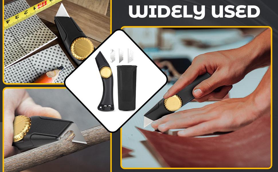 Heavy Duty Roofing & Utility Knife, Roofing Utility Tools, Vinyl Knife Metal Roofing Tools with Portable Storage Sheath, Replacement Blades