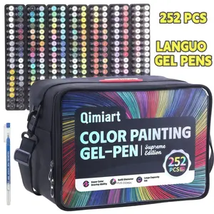 Languo 252 Neutral Pen Set, Large Capacity Stackable Colored Sticky Notes Writing Markers, 0.6mm Art Coloring Hooks, Creative Writing Supplies, Stationery Supplies, Artist Drawing Pen