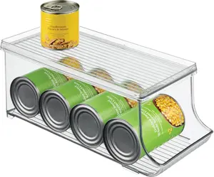 iDesign Soda Can Organizer with Lid for Pantry or Refrigerator - Clear - Made in USA