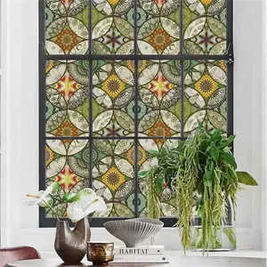 Colorful Circle Privacy Glass Sticker, Static Cling Door Film, UV Protection, Home/office/bathroom Window Film, Decorative Sunshade