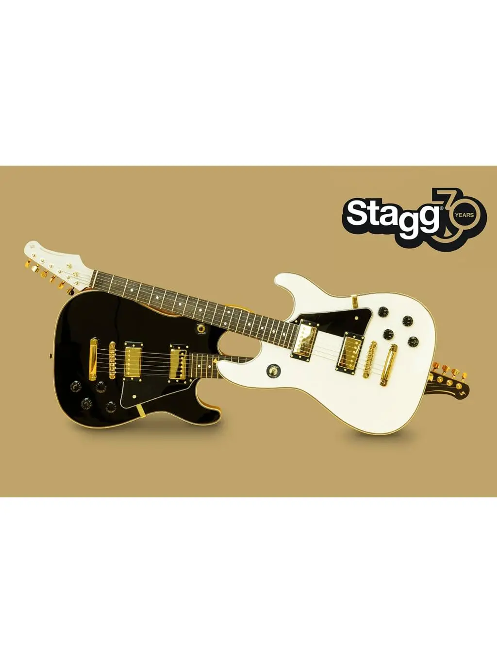 Stagg 28414 30th Anniversary Electric Guitarite - White