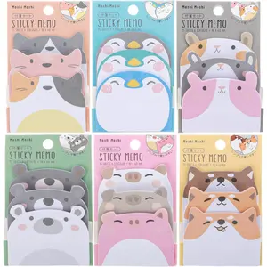 6-Pad Sticky Notes Kawaii  Posted Notes Set - Cute Self-Stick Memo Pads for Office, , , and Students (3 Colors, 6 Styles)