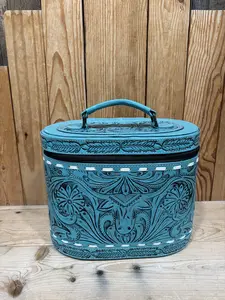 Turquoise Tooled Leather Jewelry Box!