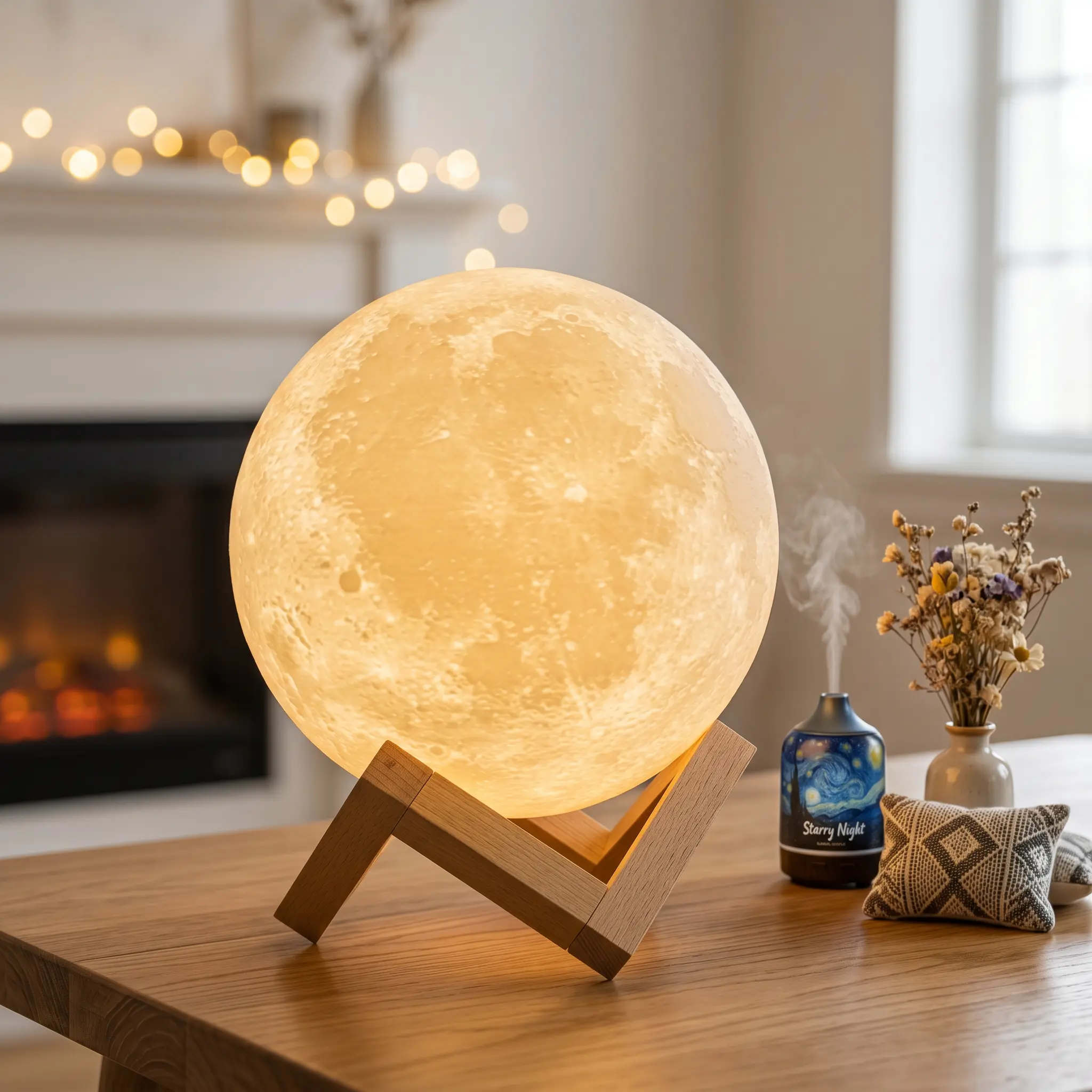 4.7 Inch 3D Printed Moon Lamp, Realistic Lunar Texture LED Night Light, Remote & Touch Control, Rechargeable with Timer, Unique Home Party Decor Gift for Kids (Thanksgiving, Christmas, Housewarming) cool tech gadget