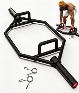 Olympic Hex Trap Bar, 1000Lbs Capacity 56" Chrome Finish, Dual Height Handles, Easier to Use Than Standard Barbells, Reduces Spinal Strain for Squats Deadlifts Shrugs