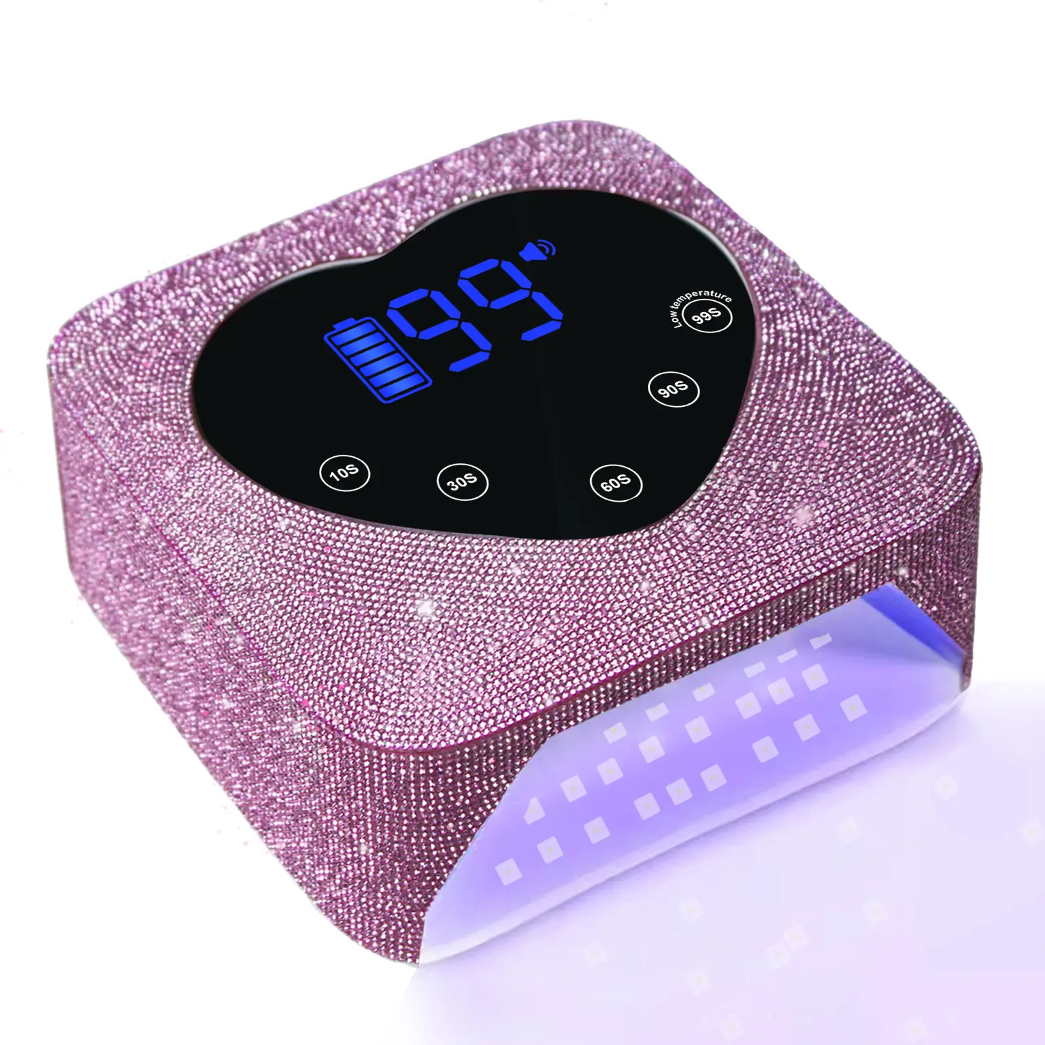 BETE LED Diamond Nail Lamp, 72W UV Light for Gel Nails LED Nail Dryer with 5 Timer, Smart Sensor, 30pcs Long-Lasting LED UV Bulbs, Dual USB Interface, Fast Curing Gel Nail Polish Portable Nail Dryer  Manicure Salon Drying  Pink Uv Lamp Cured Nail Art