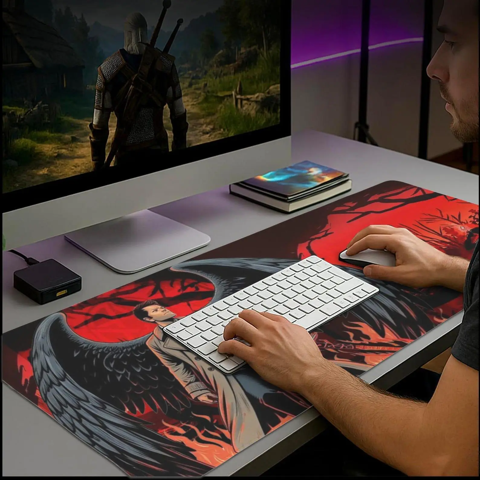 Supernatural Castiel Mouse Pad Gaming Desk Mat Custom for PC Gamer Setup