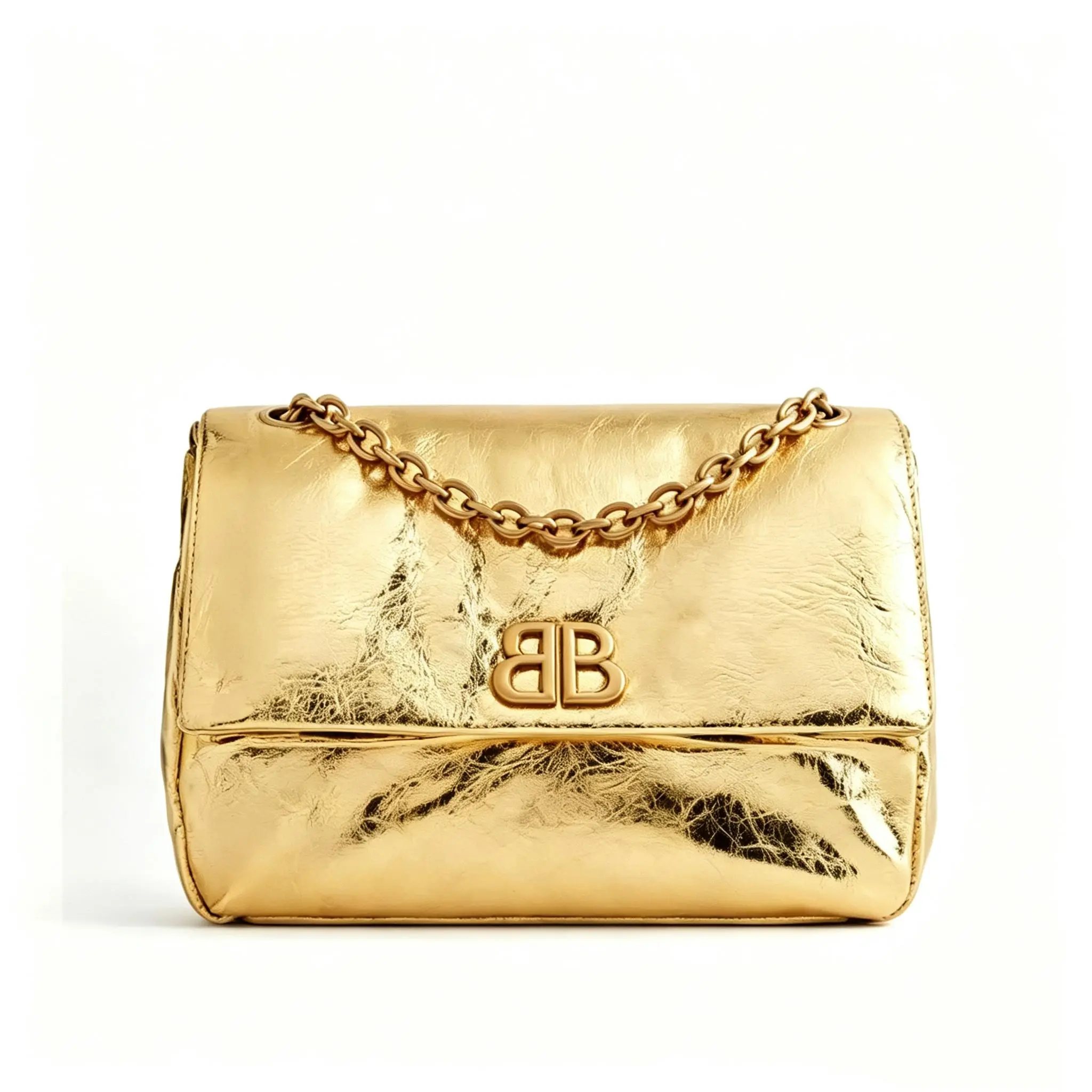 Pre-owned Balenciaga . Shoulder Bags Monaco Small Chain Bag in Metallic Gold Leather