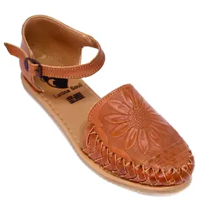 "Alba" Women's Sunflower Huaraches - Honey Brown