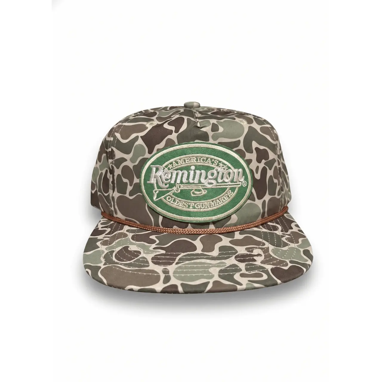 Retro Remington Hunting Patch Vintage Camo Rope Snapback Hat | Camo Brown 7 Panel Trucker Hats, Unisex Basic Casual Style | Uni Men Women's Accessories, Gift For Friends/Family Fashionable baseball cap, Men's Accessories, Accessories For Women
