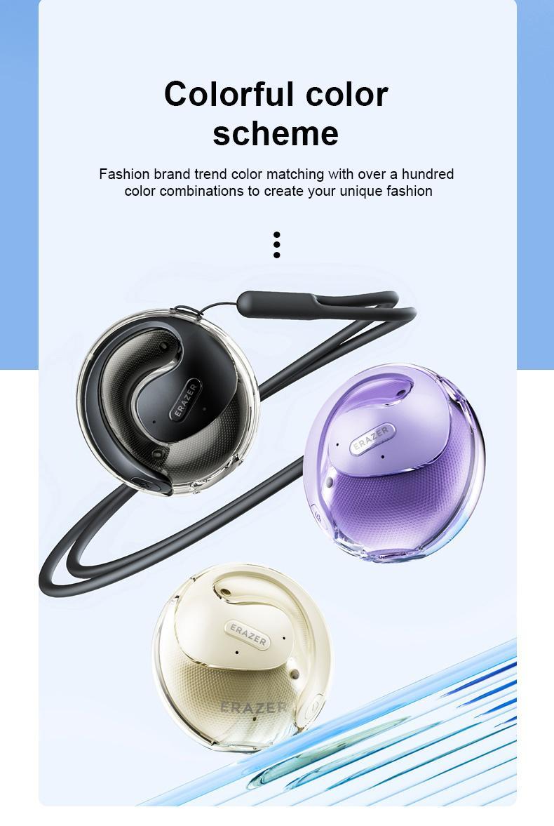 ERAZER X15 Pro Over the Ear Wireless Earbuds – Beige, Black, Purple ERAZER X15 Pro Over the Ear Wireless Earbuds – Beige, Black, Purple