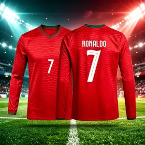 2026 Portugal Home And Away Red Green Black 7# Cristiano Ronaldo Short And Long Sleeves Soccer Jersey Fans Version