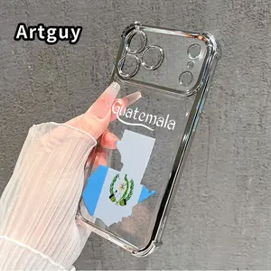 Guatemala's Essence Pattern Phone Case for iPhone 17 Pro Max 16 15 Plus Air 14 13 12 11 E Electroplated Four-Corner Anti-Fall Protection Cellphone Cover