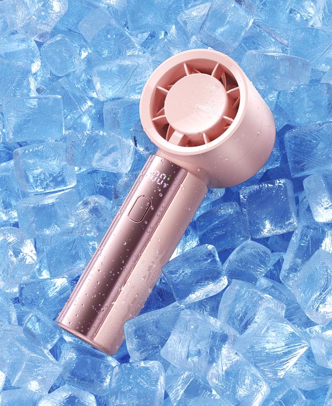 Handheld Fan High Speed 4000mAh 5-Speed Adjustment Digital Display Portable Ergonomic Turbopower for Hydration and Comfort