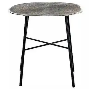 Modern Round End Table in Chrome