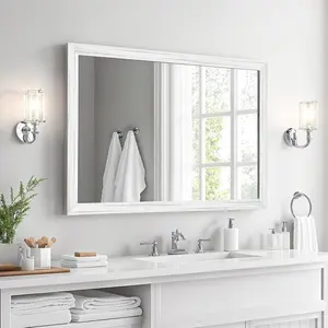 Ultrue UTBM0RT01WW06090 White Wood Effect 24x36 Framed Wall Mirror