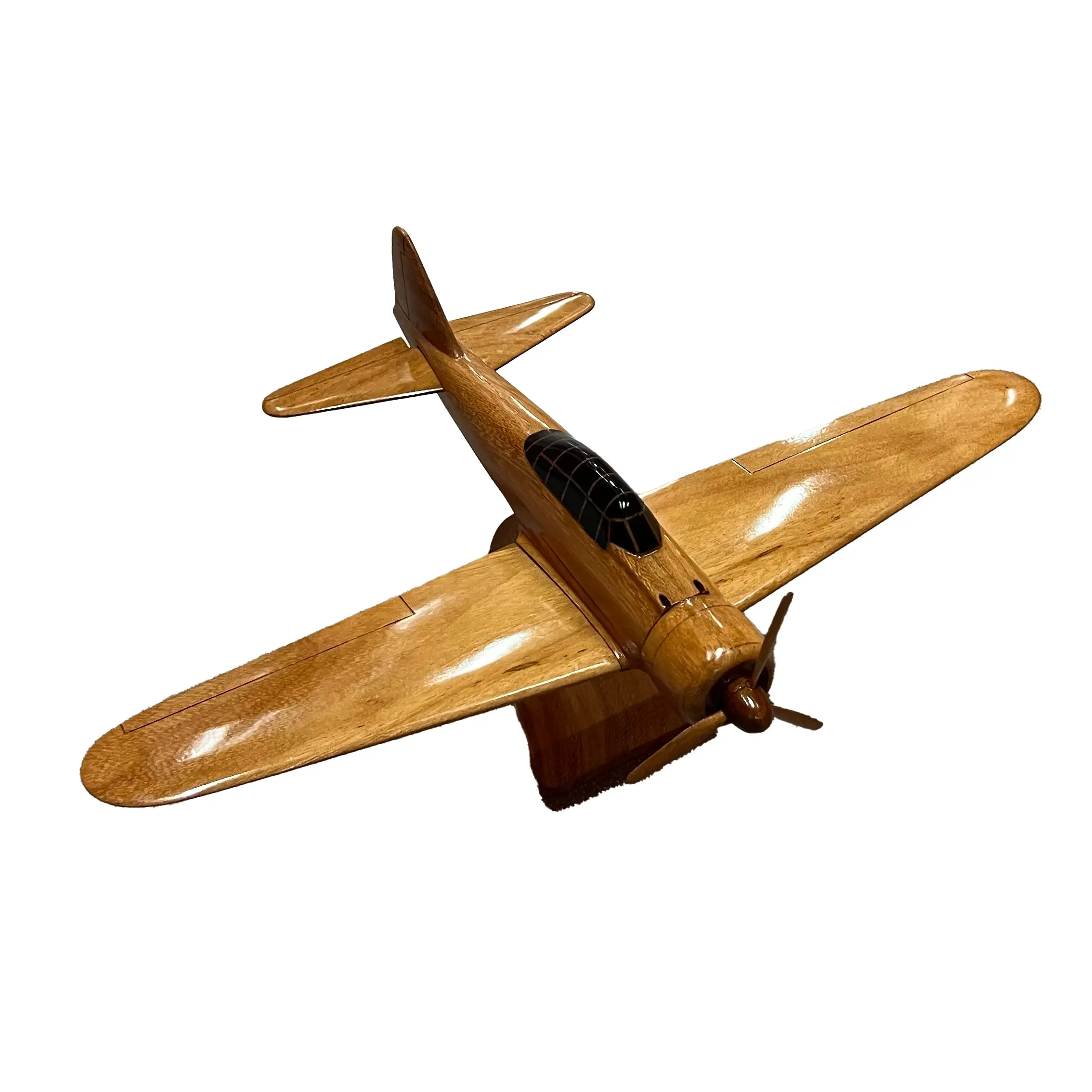 Zero Mahogany Wood Desktop Helicopter Model