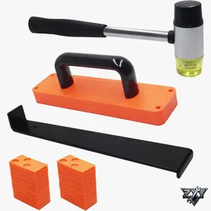 43PC Laminate Vinyl Flooring Installation Kit - 40Pcs Floor Spacers, Heavy Duty Pull Bar, Rubber Mallet & Upgraded Tapping Block for Laminate Wood Vinyl Plank Flooring Installation Tools