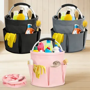 Portable Foldable Cleaning Supplies Organizer Tote Bag for Home, Kitchen, Bathroom, Car Detailing, and RV Use — Durable, Lightweight, and Space-Saving