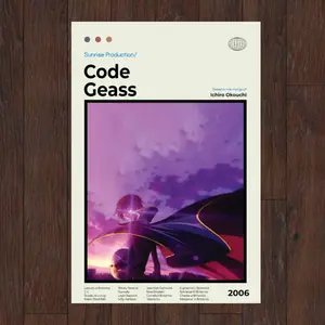 Code Geass Poster | Code Geass Print | Anime Poster | Anime Manga Art Print | Minimalist Poster | No Frame, Artistic Decor