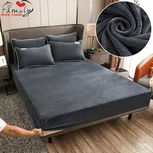 Warm and Thick Elastic Fitted Sheets Adjustable Flannel Winter Mattress Cover Velvet Bed Linens, 150/180/200 Multi Sizes