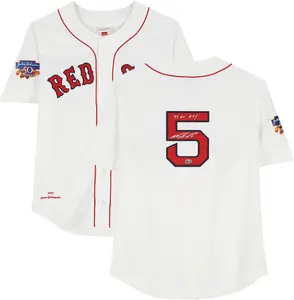 Nomar Garciaparra Boston Red Sox Autographed White Mitchell & Ness Authentic Baseball Jersey with "97 AL ROY" Inscription - Fanatics Authentic Certified