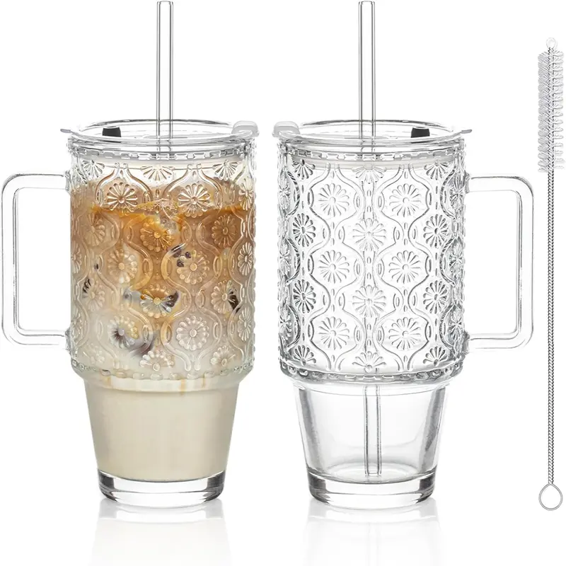 24 ounce glass cup - TikTok Shop